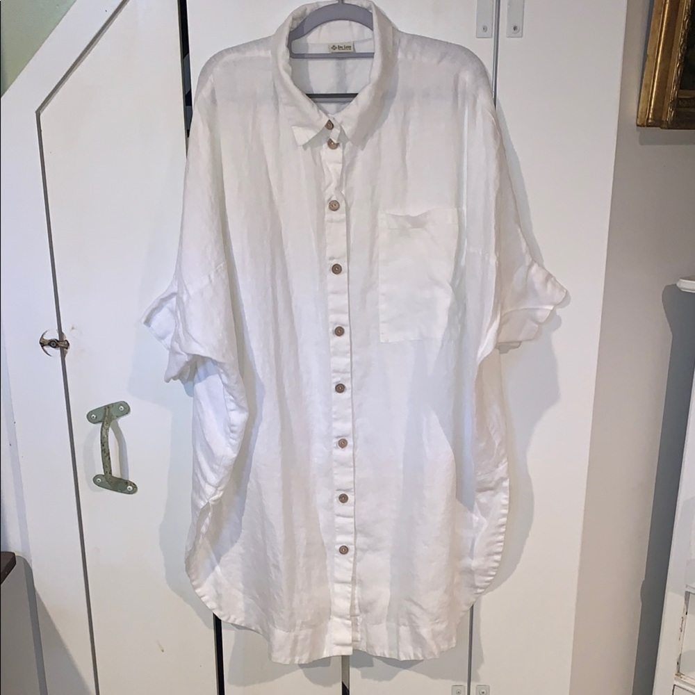 Epic Linen oversized button down dress